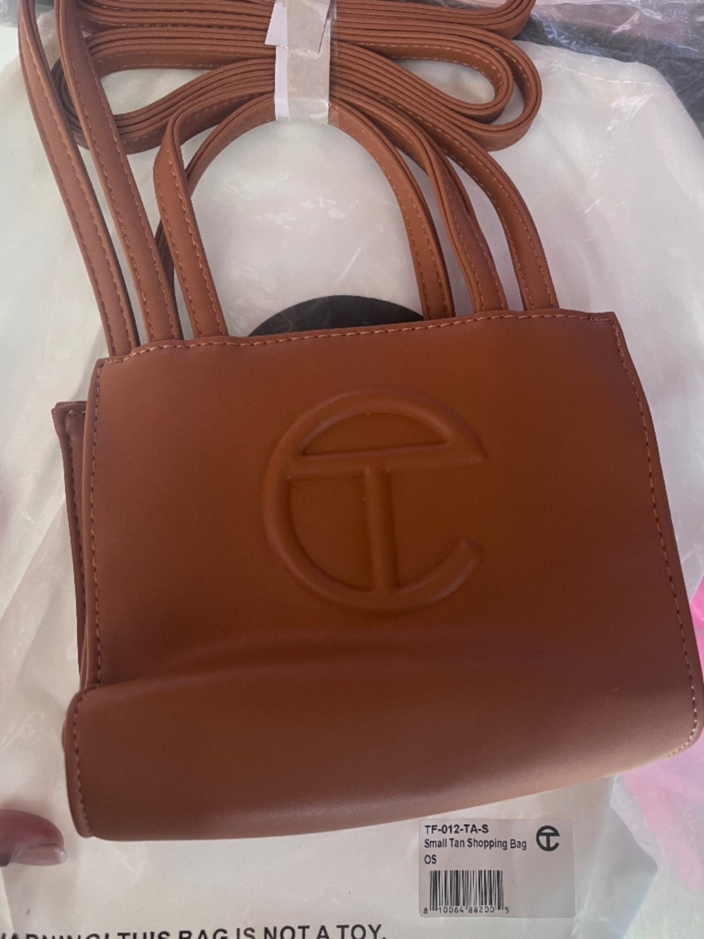 Telfar small tan tote shopping tote mini camel new dust bag viral TikTok